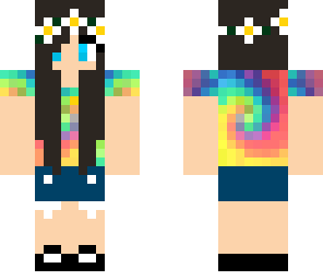 tie-dye flower crown girl