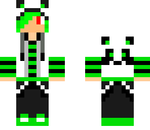 green haired panda boy