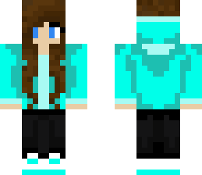 girl with a teal hoodie