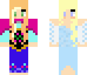 anna front and elsa back