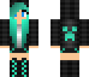 edited blue creeper girl