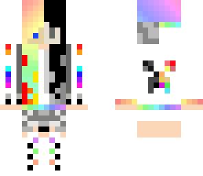 white and black and rainbow