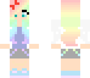 cute rainbow hair girl