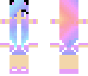 rainbow hair cat girl