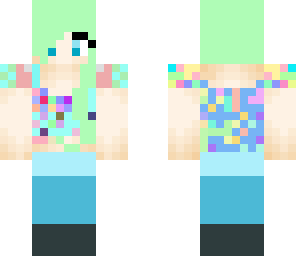 tye dye crop top with green hair