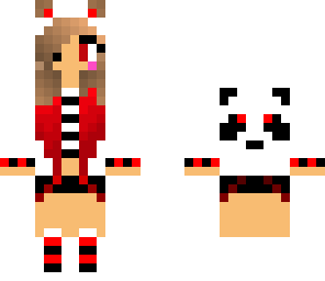 red and black panda girl