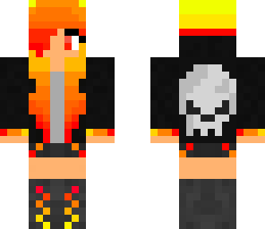 firey skull gamer girl