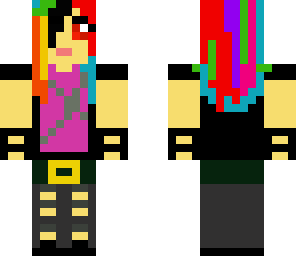 gothic raibow haired girl