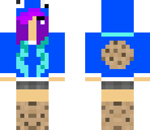 purple hair cookie monster girl