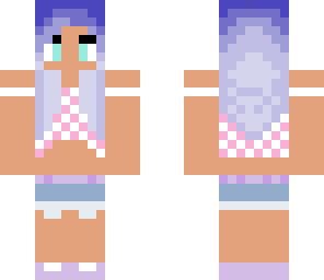 cute girl with blue ombre