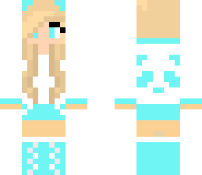 blue black panda girl