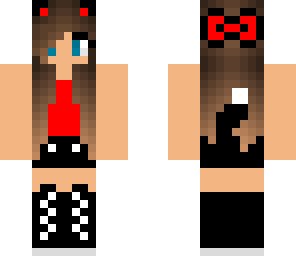 red white and black cat girl