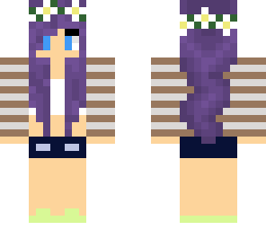 purple haired flower girl