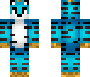 blue and orange tiger with a mowhawk