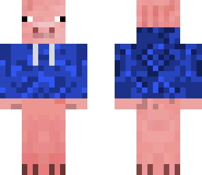 pig with hoodie-hood down