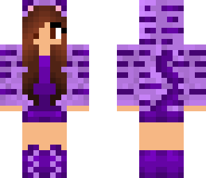 purple cat brunette