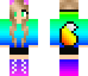 colorful wolf girl