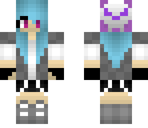 random girl with blue hair