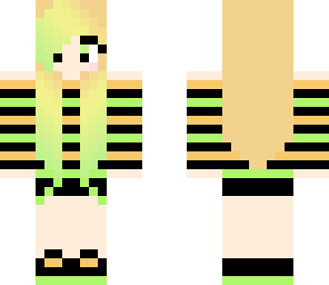 green and orange girl