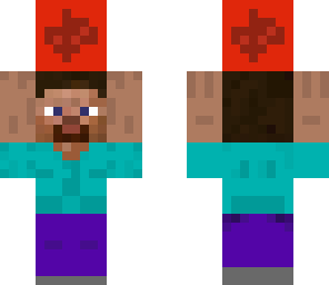 Steve holding a Redstone block | Minecraft Skin