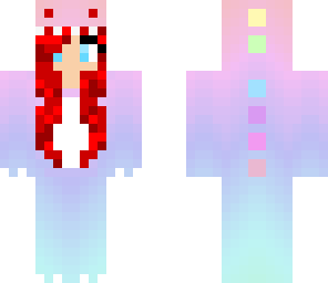 colorful dino with red hair