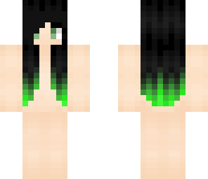 green and black hair