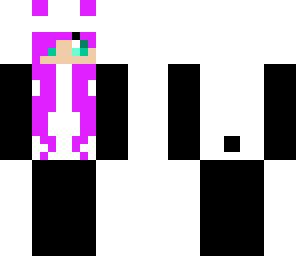 purple haired girl in a panda onesie