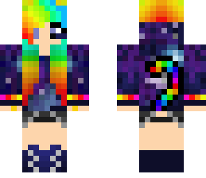 space girl with rainbow