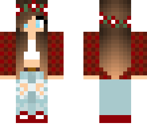 red flower girl