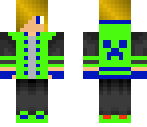 green and blue boy