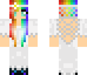 cute rainbow hair girl wedding dress