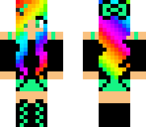 pretty rainbow skater girl