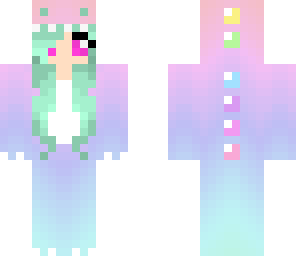 minty rainbow dino girl