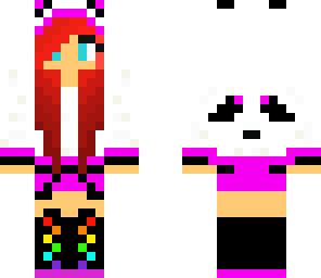 panda girl with rainbow shoes