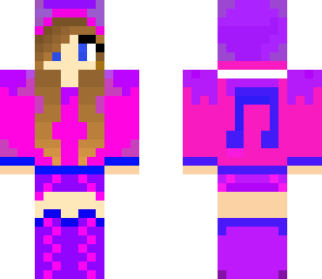 hooded music pink girl