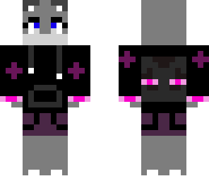 wolf in a enderman hoodie