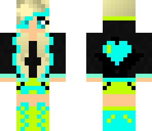 cute blue and green girl skin