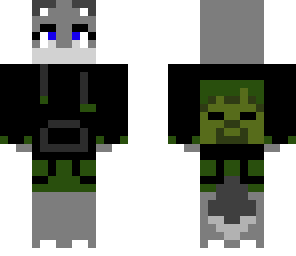 wolf with a zombie hoodie