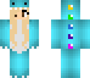 double edited blonde blue dino girl