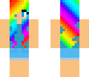 cute rainbow hair girl