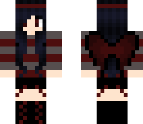 black and red dark angel girl