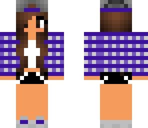 tomboy cute purple plaid girl