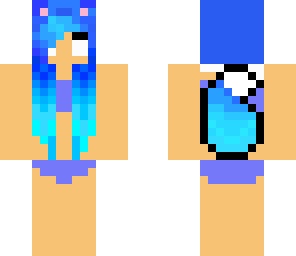 blue hair bikini