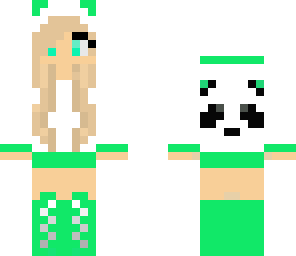 green panda girl