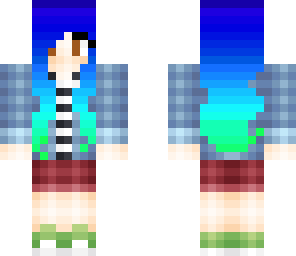 chica normal cabello azul