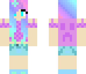 creeper blue pink girl