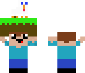 small guy with grass block