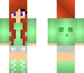 slime girl brunette with headphones