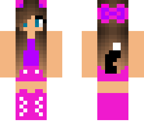 pink purple and white cat girl