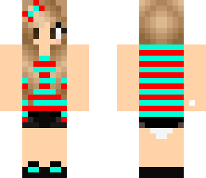 red and blue cute girl